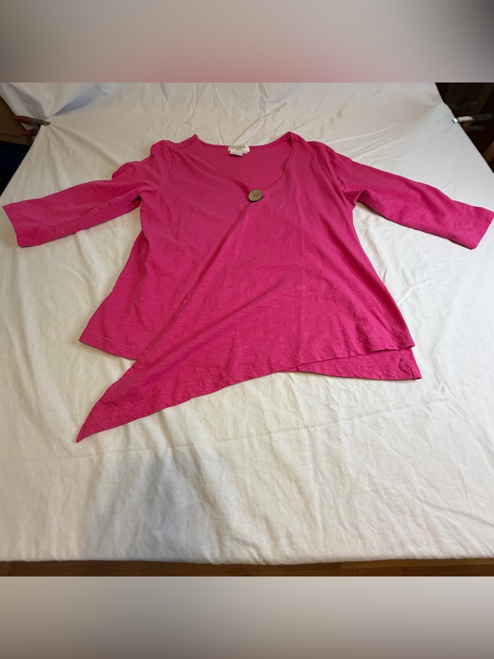 Great Cavalier Asymmetrical Hot Pink Cotton Tunic Top Size XL